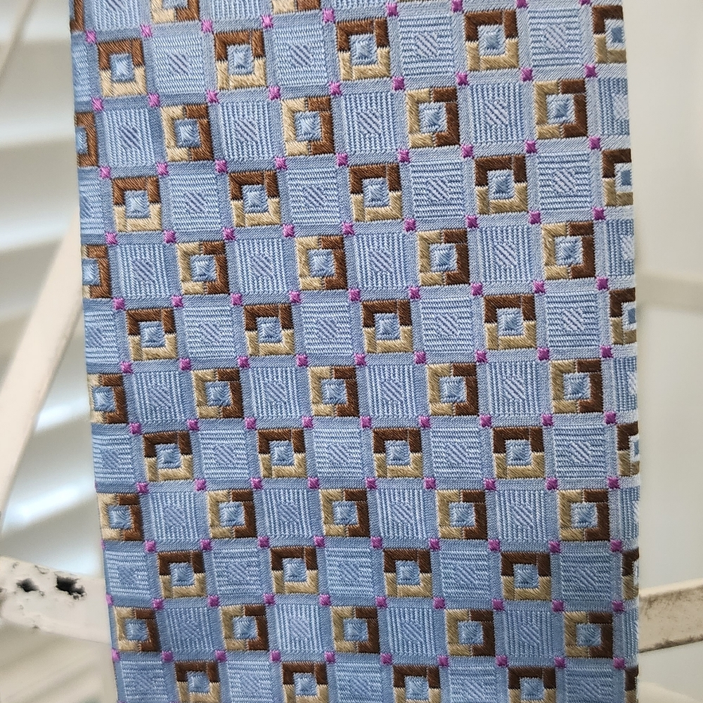 Robert Talbott Carmel Blue Patterned Hand Sewn Ti… - image 3